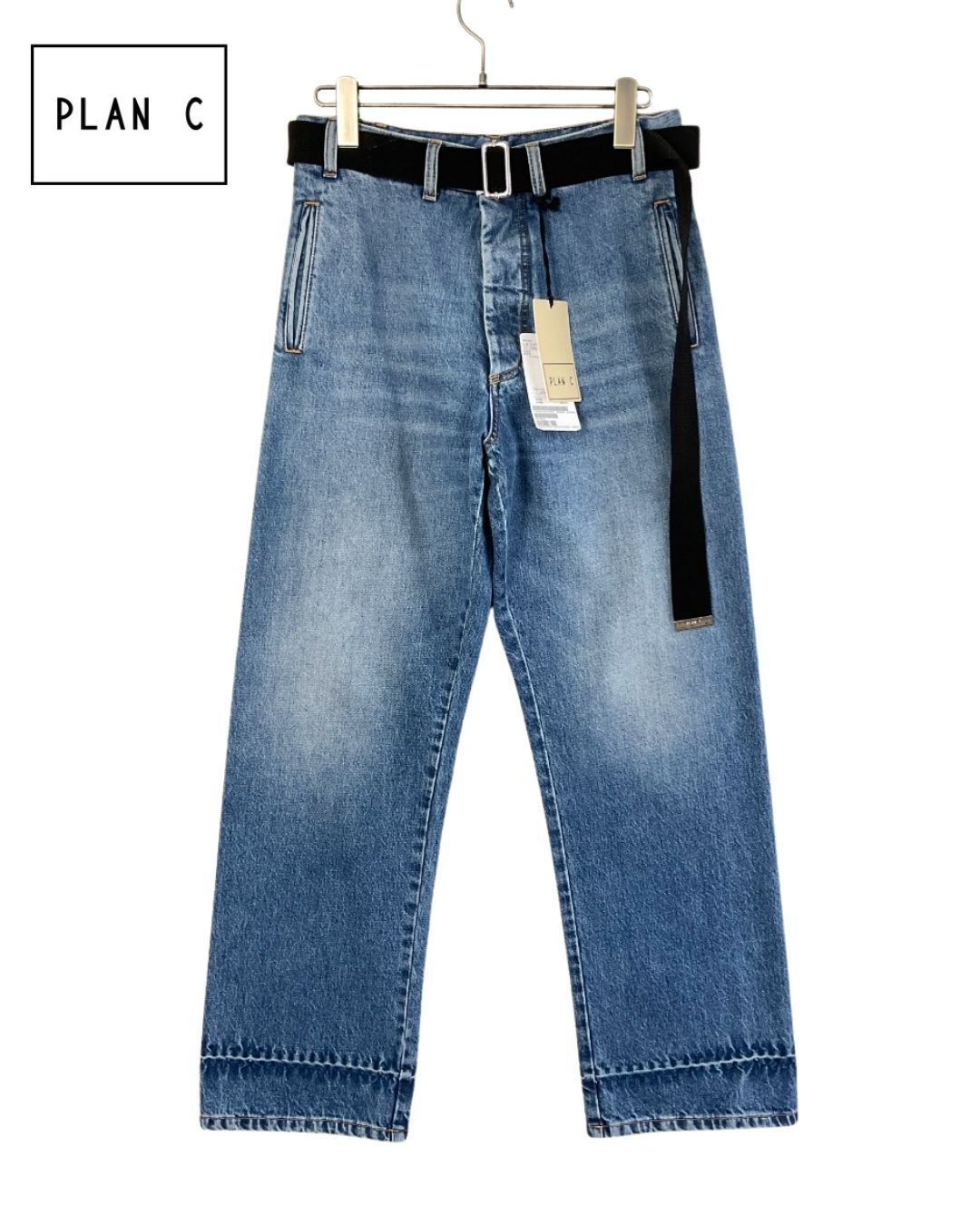 新品 PLAN C プランシー ストレートデニムパンツ 38 インディゴ