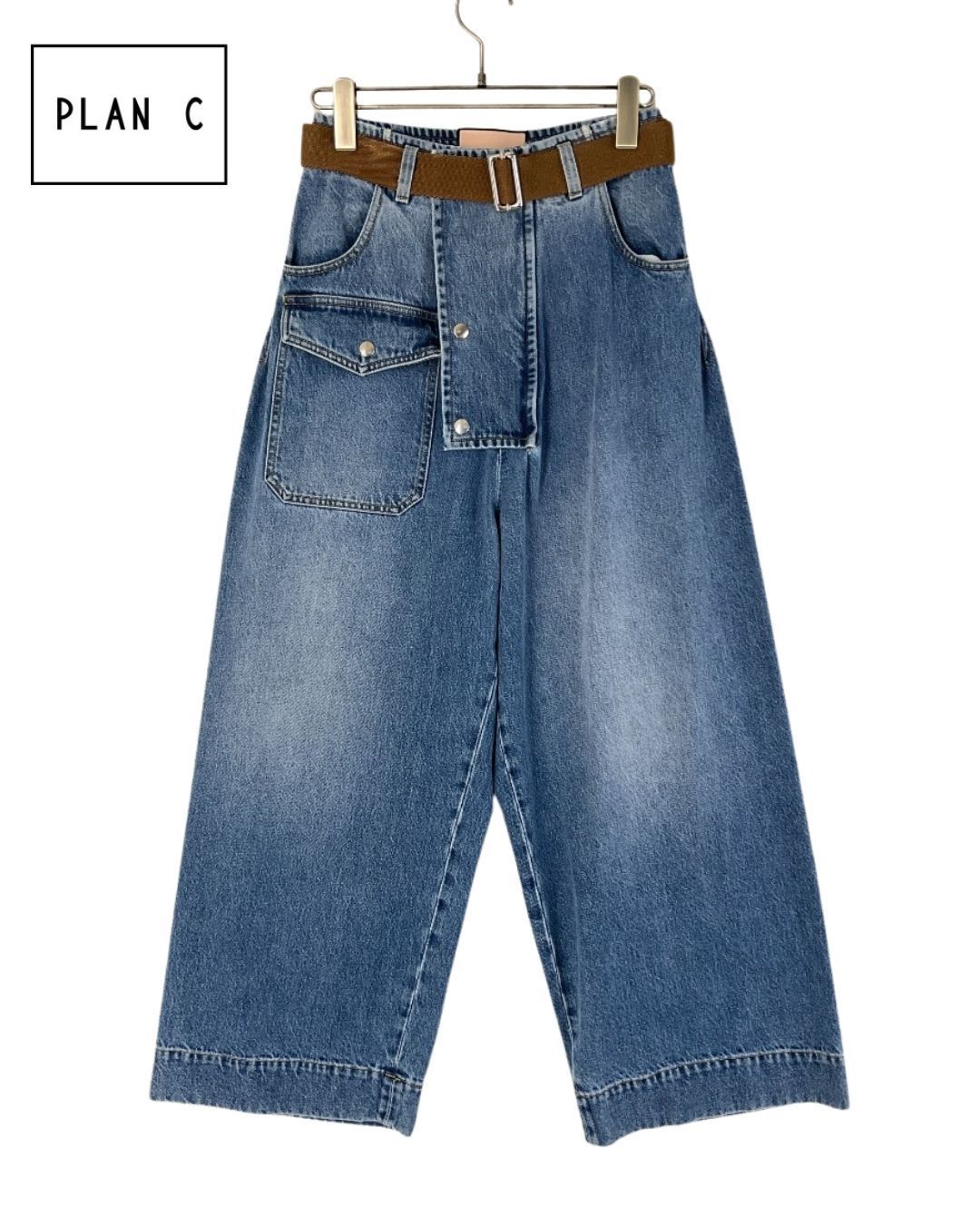新品 PLAN C プランシー バギーデニムトラウザーズ パンツ 38