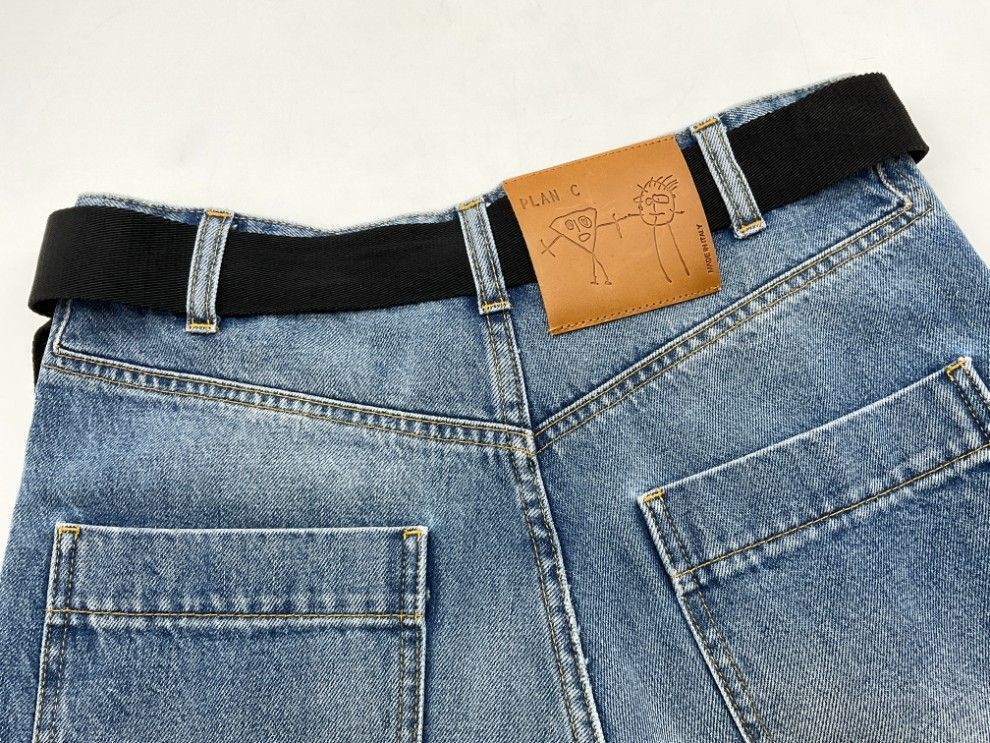 新品 PLAN C プランシー ストレートデニムパンツ 38 インディゴ