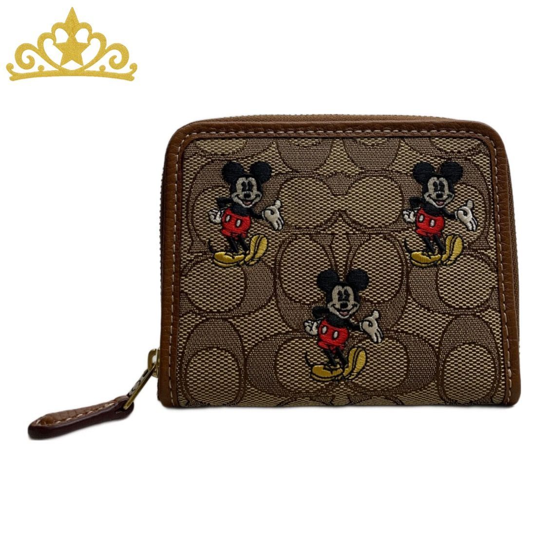 新品 COACH コーチ ラウンドファスナー 財布 ミッキーマウス シグネチャー COACH × DISNEY シグネチャー ミッキーマウス ラウンドファスナー 財布