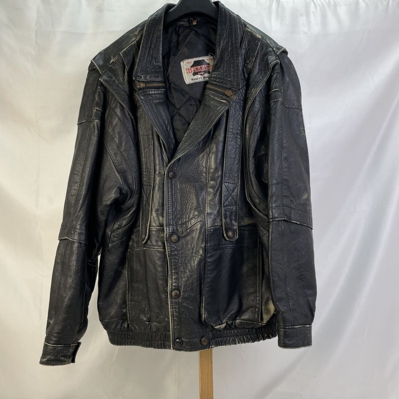 01w-6030 MARKER'S COLLECTION レザージャケ ットソフトタイプサイズ不明 ブラック イングランド製  メンズ アウター 本革 【中古品】 01w-6030 MARKER'S COLLECTION レザージャケット ソフトタイプ サイズ