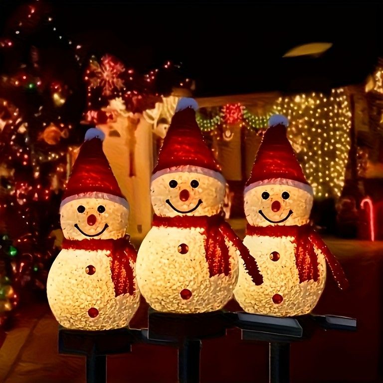 ソーラー充電式】スノーマンライト クリスマス イルミネーション 屋外