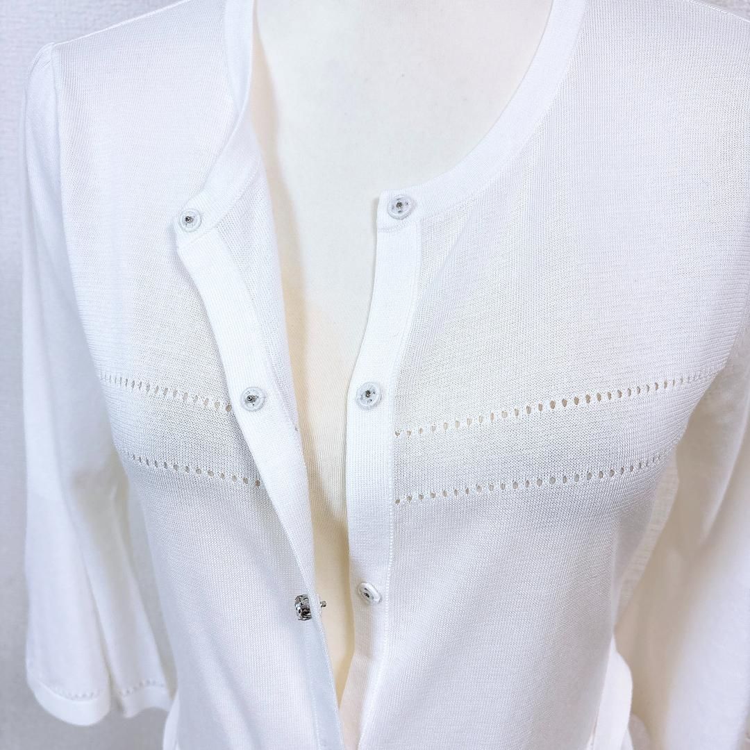 TOBECHIC☆難ありビジューカーデ白 新品定価4万 TO BE CHIC ビジュー