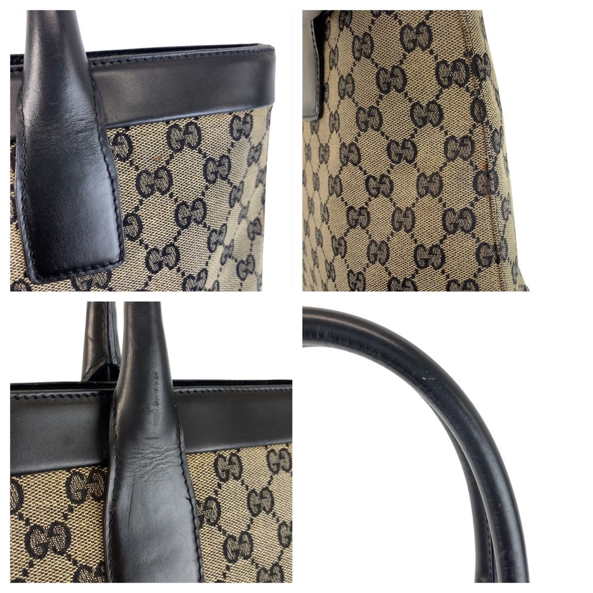 GUCCI グッチ ブラック 黒 GGキャンバス/レザー 002 1119 トートバッグ