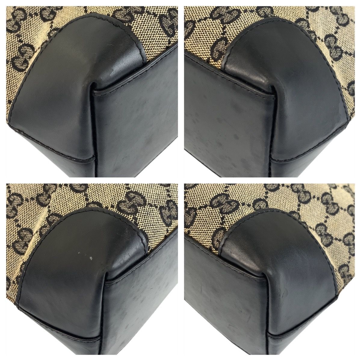 GUCCI グッチ ブラック 黒 GGキャンバス/レザー 002 1119 トートバッグ