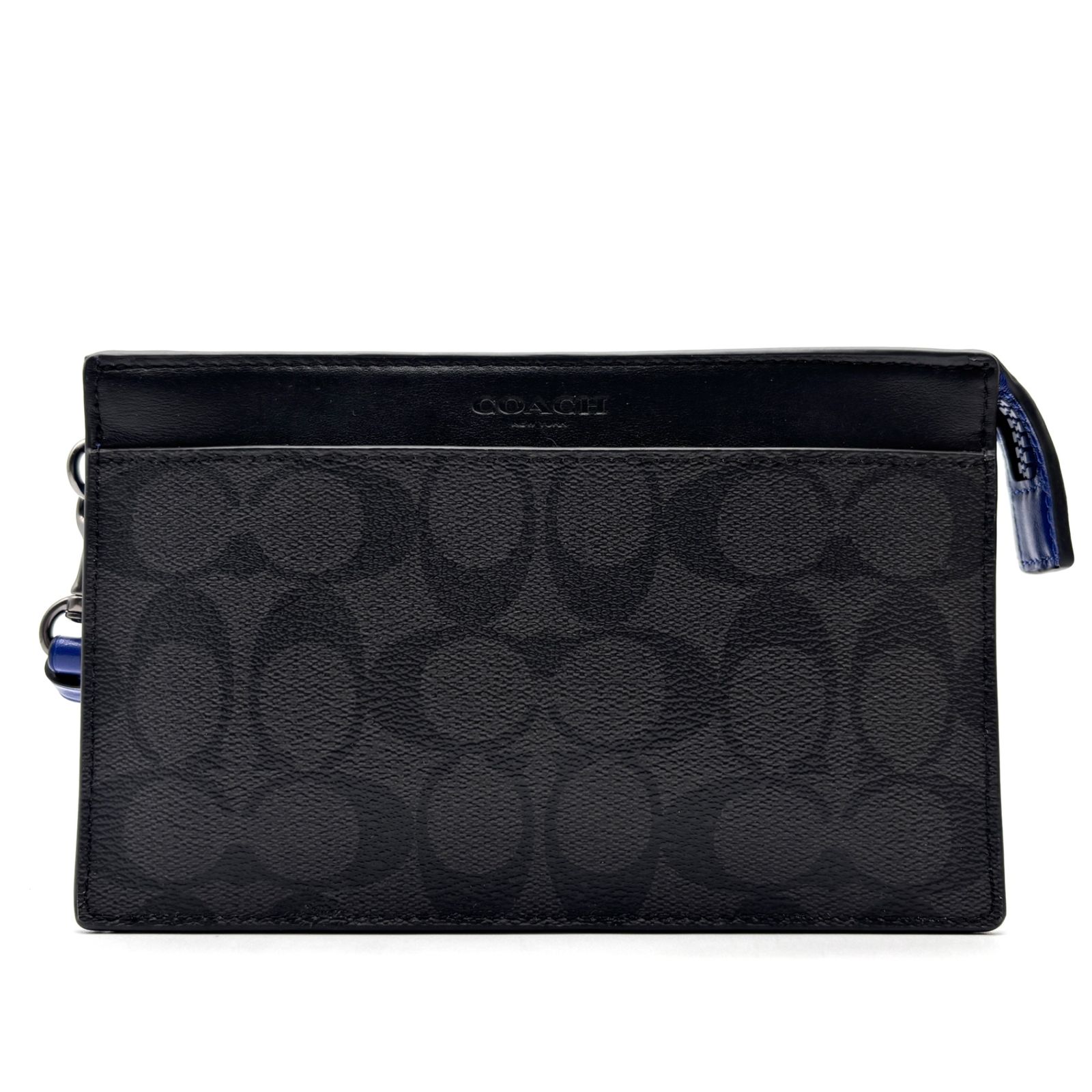 未使用に近い COACH コーチ リストレット クラッチバッグ シグネチャー 