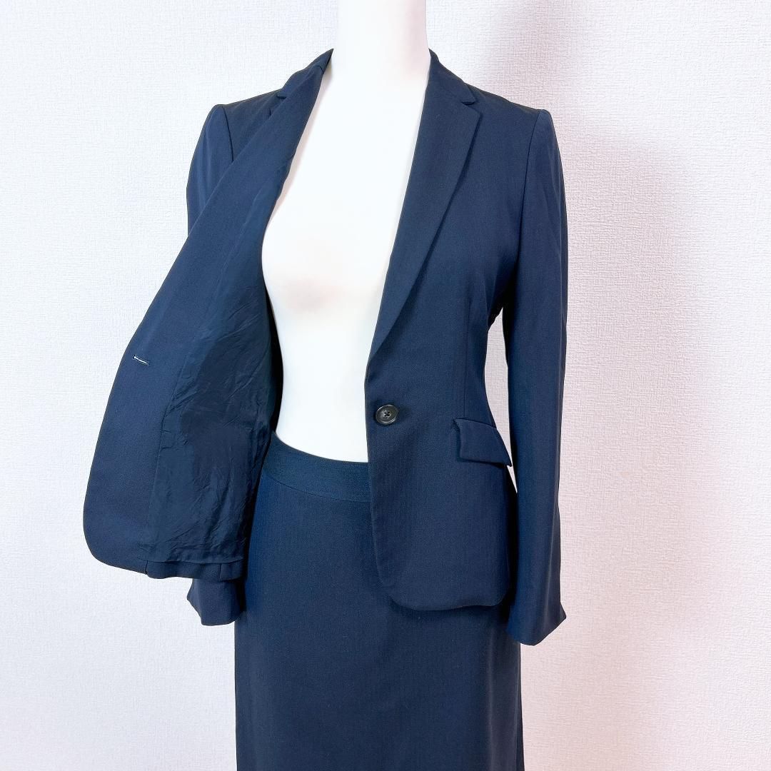 【極美品】ユナイテッドアローズ スカート スーツ セットアップ ネイビー 美品】 ユナイテッドアローズ 40 38 スカート セットアップ スーツ