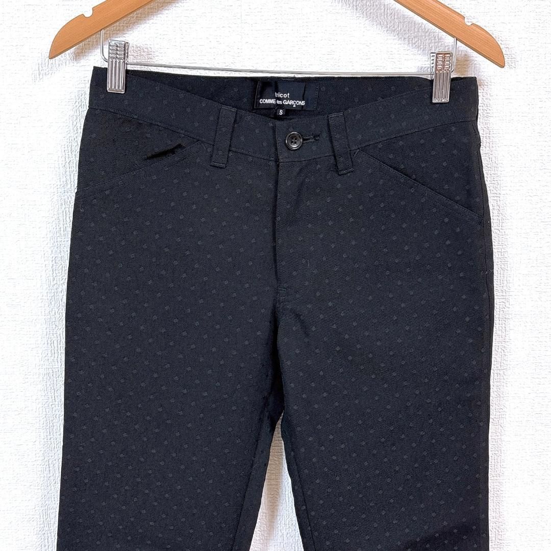 美品】トリココムデギャルソン ドット柄パンツ S ブラック - メルカリ