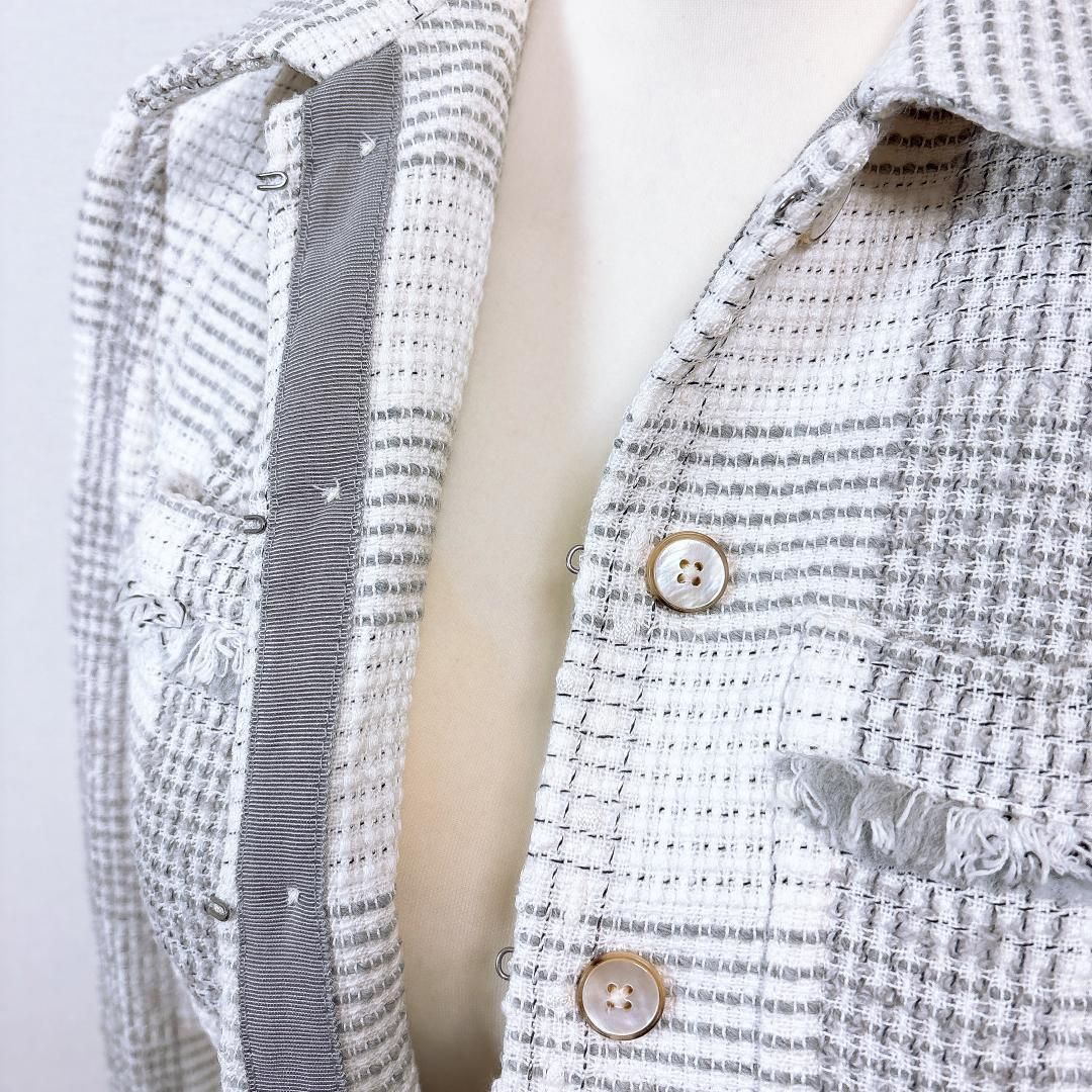 BROOKS BROTHERS ツイードジャケット 4 チェック 白×グレー - メルカリ