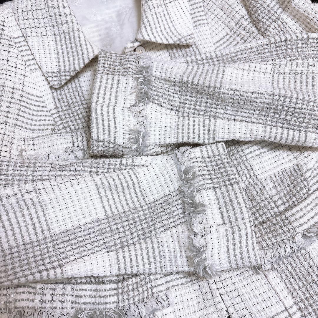 BROOKS BROTHERS ツイードジャケット 4 チェック 白×グレー - メルカリ 