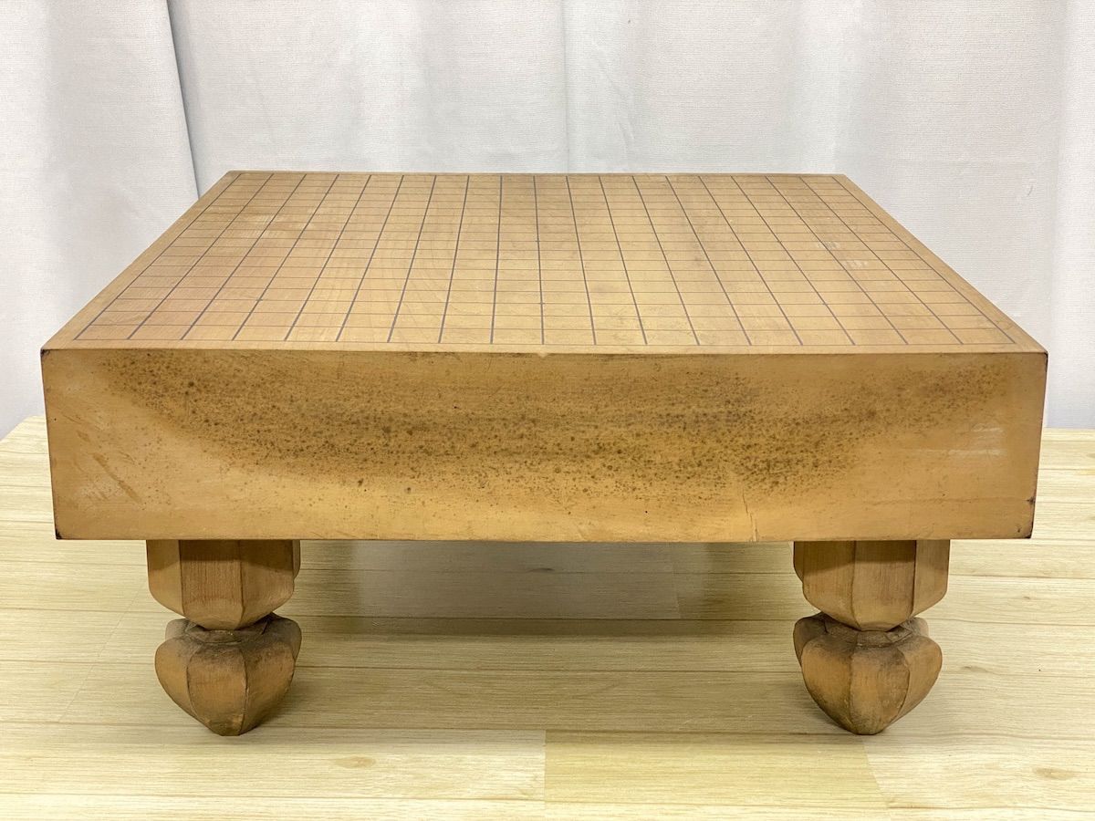 ZK246】囲碁盤 木製 無垢材 厚み8.4cm 脚付 天然木 碁盤 伝統工芸 骨董