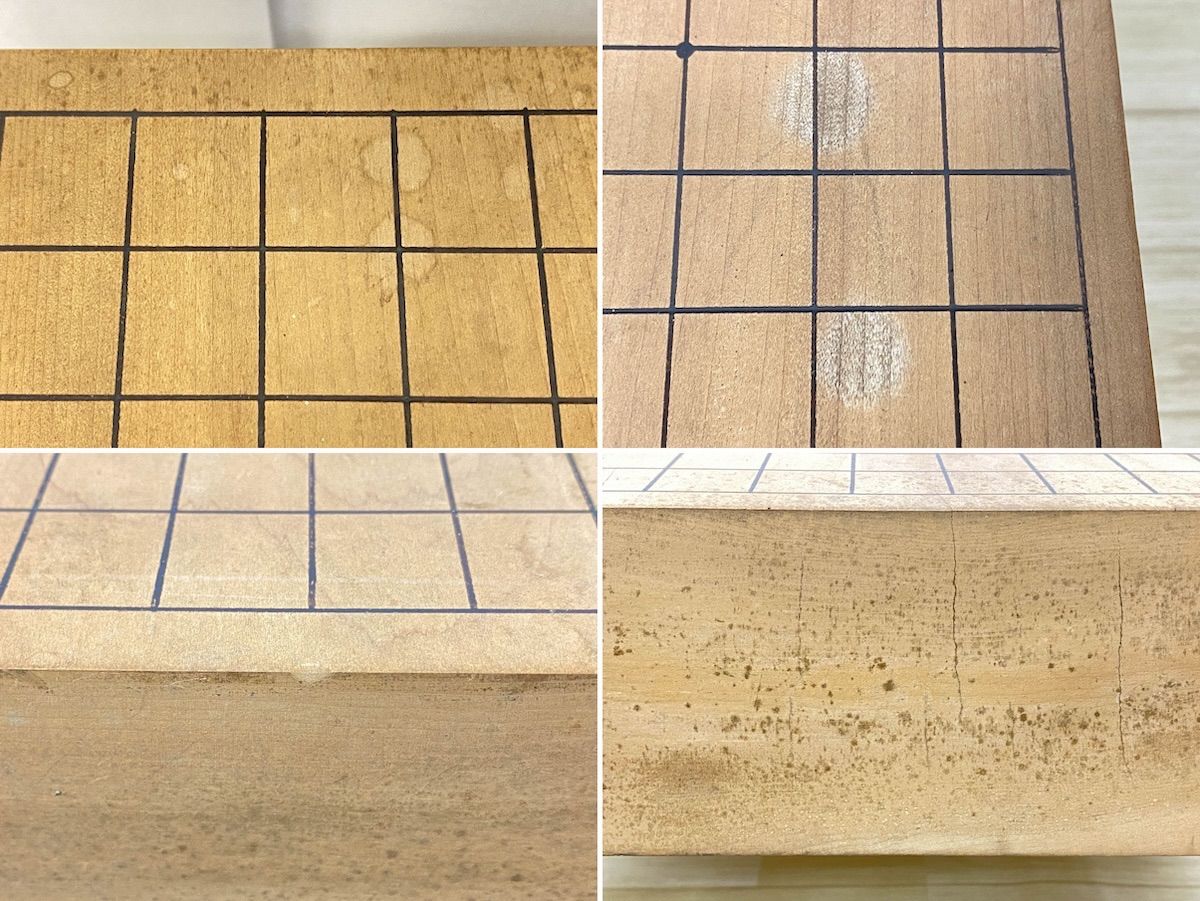 ZK246】囲碁盤 木製 無垢材 厚み8.4cm 脚付 天然木 碁盤 伝統工芸 骨董