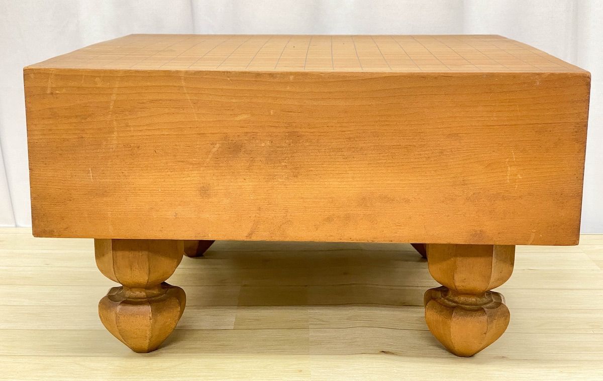 ZK251】囲碁盤 木製 無垢材 厚み14.5cm 脚付 天然木 碁盤 伝統工芸