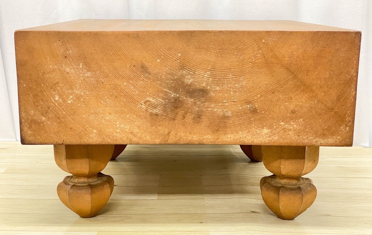 ZK251】囲碁盤 木製 無垢材 厚み14.5cm 脚付 天然木 碁盤 伝統工芸