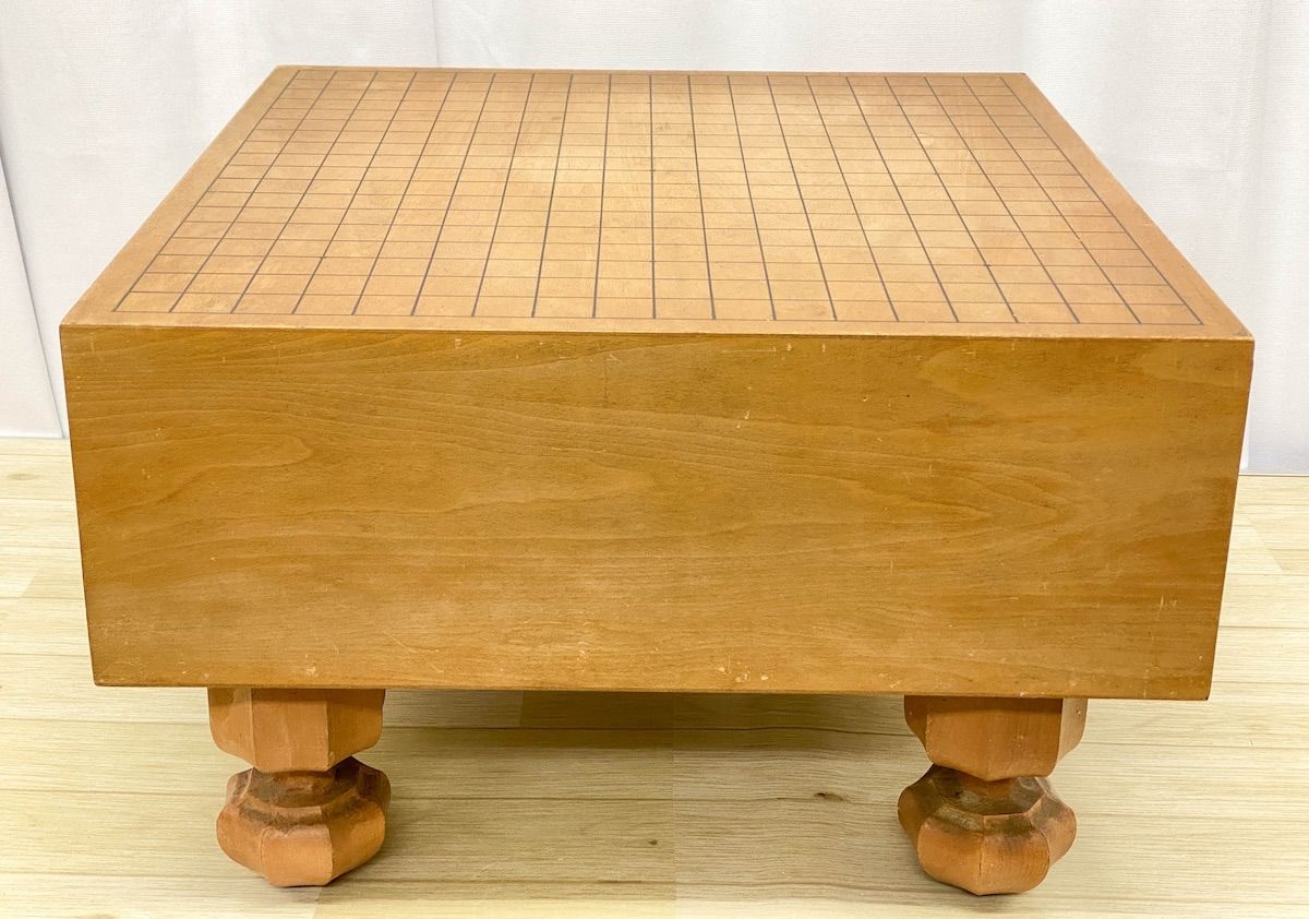 ZK252】囲碁盤 木製 無垢材 厚み14.5cm 脚付 天然木 碁盤 伝統工芸