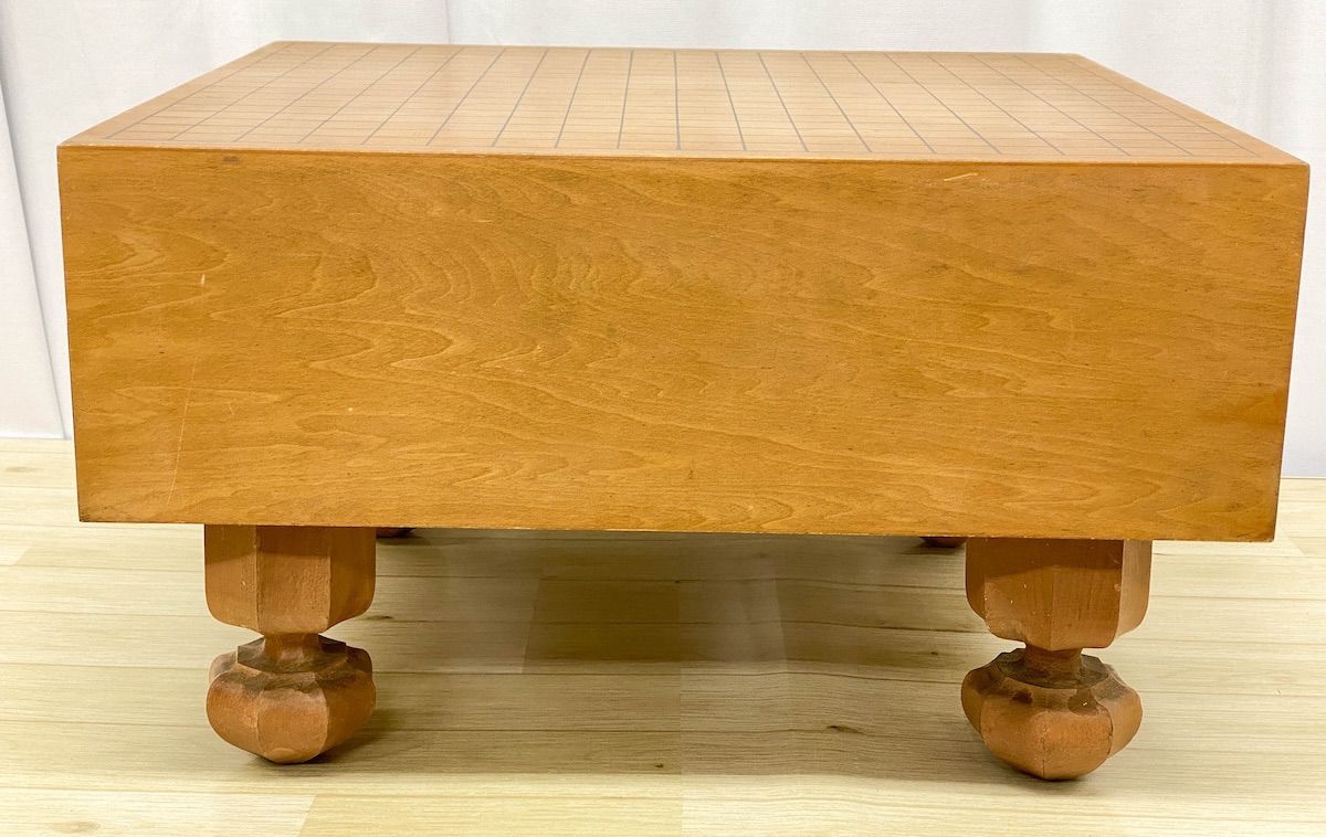 ZK252】囲碁盤 木製 無垢材 厚み14.5cm 脚付 天然木 碁盤 伝統工芸