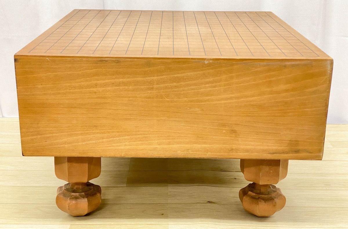 ZK252】囲碁盤 木製 無垢材 厚み14.5cm 脚付 天然木 碁盤 伝統工芸