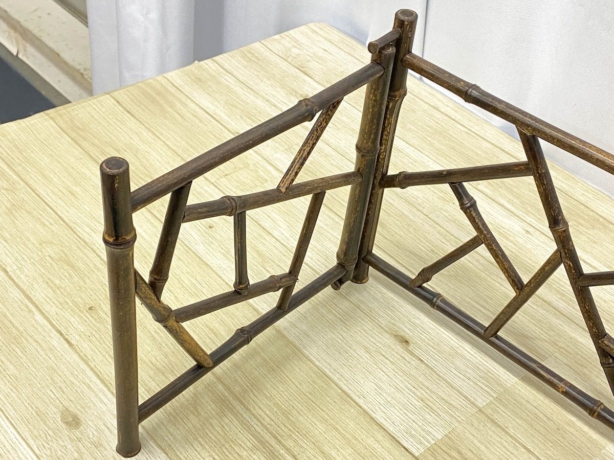 TK257】竹製 結界 茶道具 煎茶道具 天然竹 伝統工芸 衝立 間仕切り