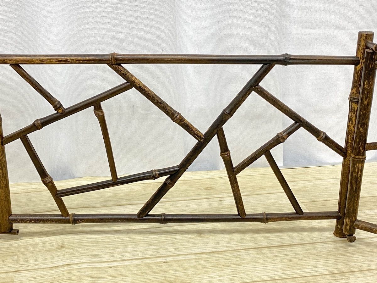 ほぼ未使用 茶道具 白竹 結界 茶室道具 間仕仕切 竹工芸 衝立 和家具