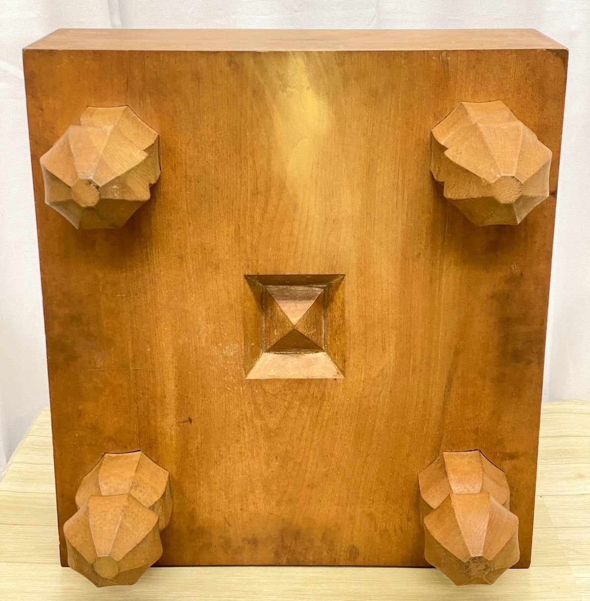 ZK251】囲碁盤 木製 無垢材 厚み14.5cm 脚付 天然木 碁盤 伝統工芸