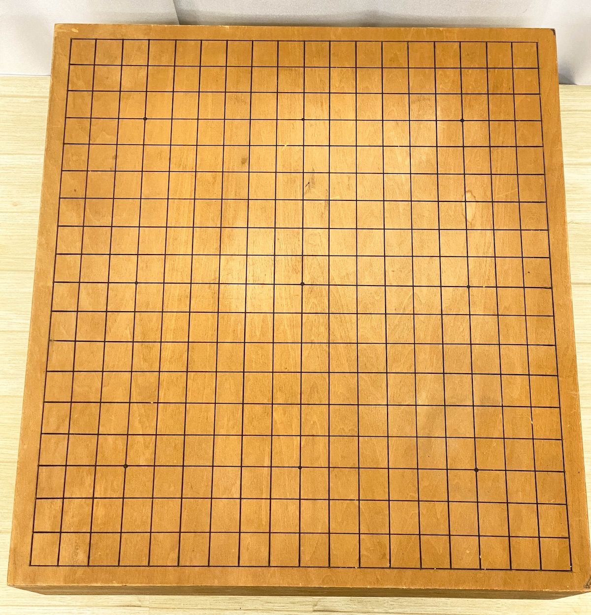 ZK252】囲碁盤 木製 無垢材 厚み14.5cm 脚付 天然木 碁盤 伝統工芸