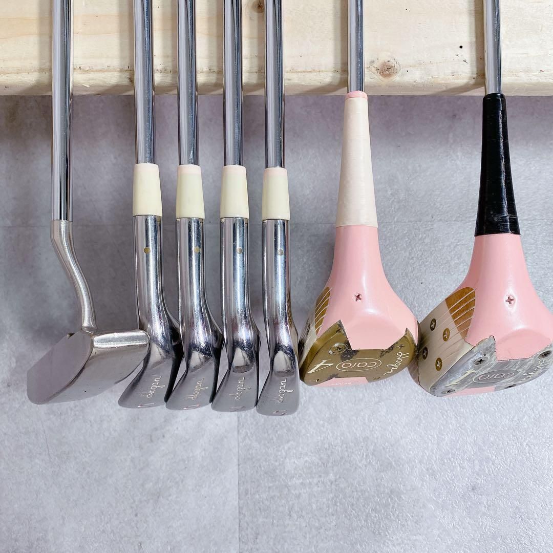 V897 ゴルフクラブ レディース セット 格安 赤 パーシモン 工場 練習 女子