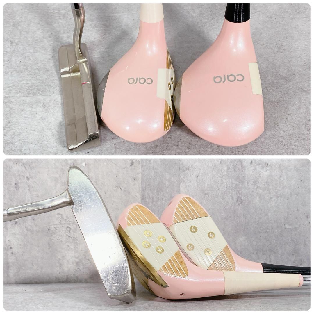 V897 ゴルフクラブ レディース セット 格安 赤 パーシモン 工場 練習 女子