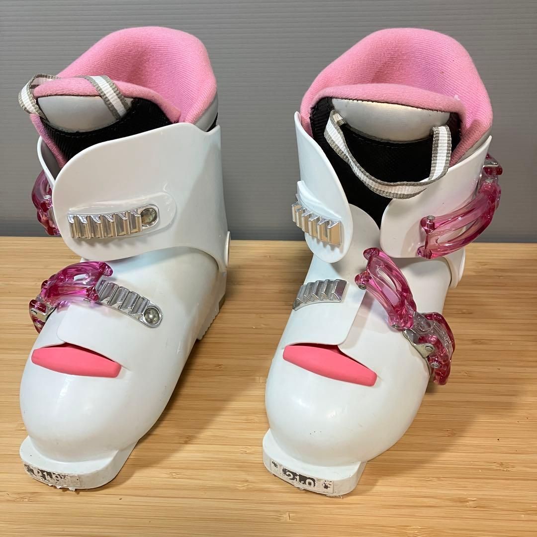 子ども用スキー靴 21cm ジュニア キッズ スキーブーツ ホワイト/ピンク