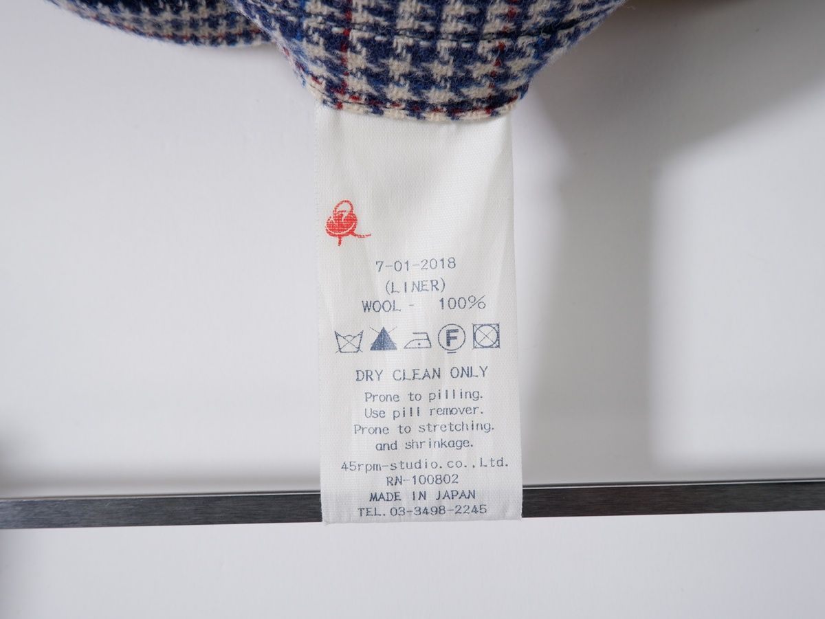 45Rフォーティファイブアール45rpm ウールライナー付き ギャバコットン  