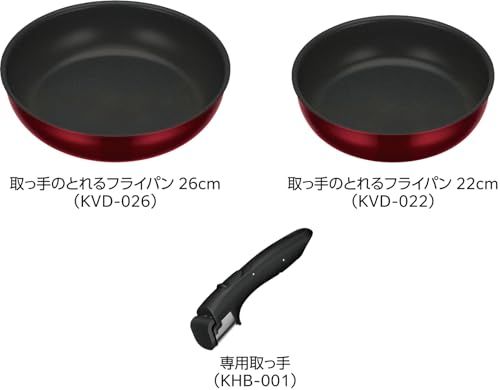  サーモス デュラブルシリーズ 取っ手のとれるフライパン3点セットDA IH ガス対応 ディープレッド フライパンは食洗機対応 KSD 3 A DRe ceb 7 bd 2 その他 キッチン 食器