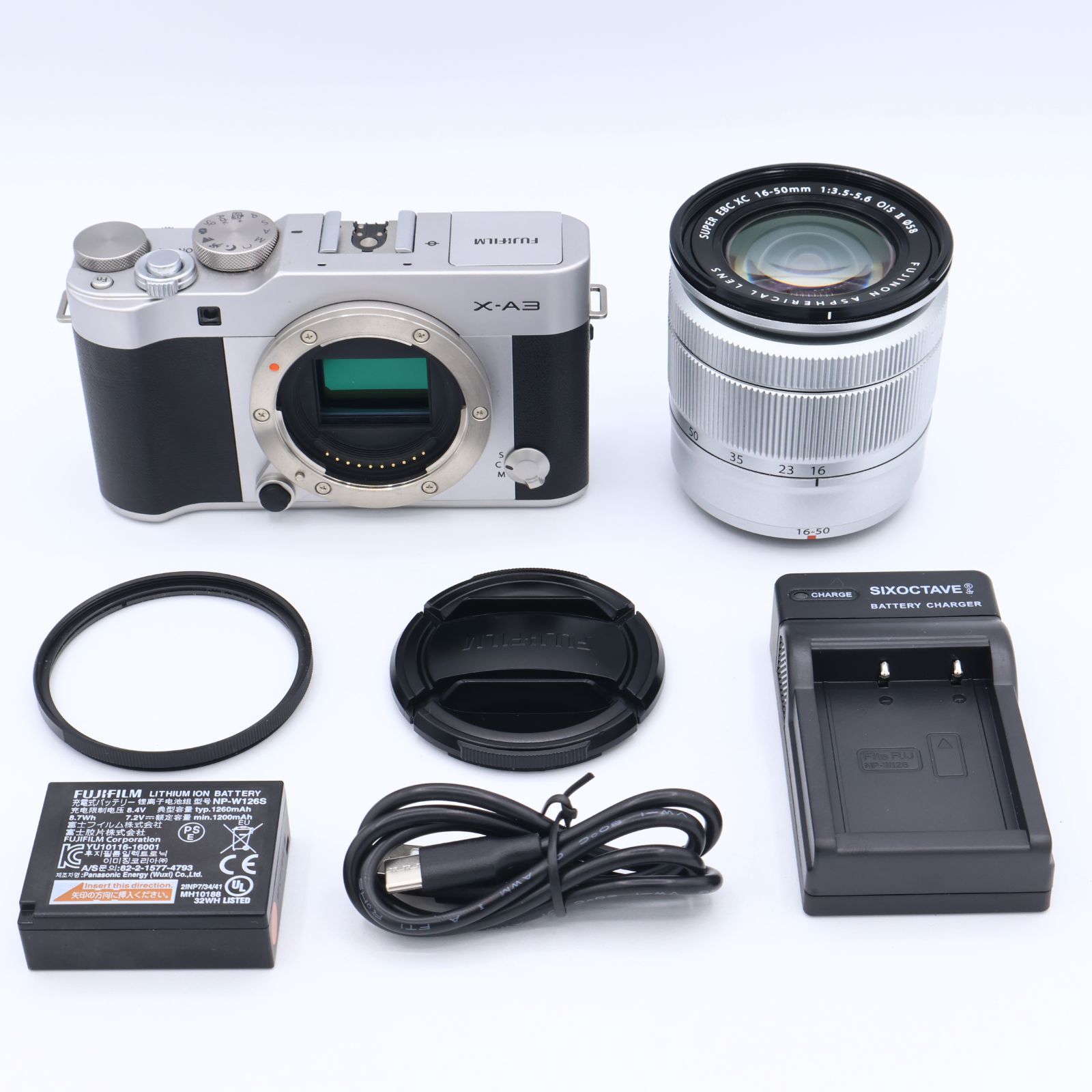 富士フイルム FUJIFILM ミラーレス一眼 X-A3 レンズキット シルバー X