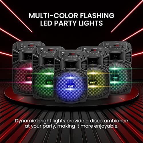 新品】【PYLE ワイヤレス Bluetooth ポータブルスピーカー 8インチ