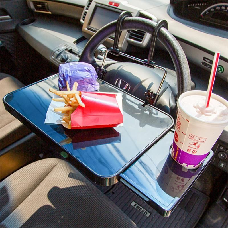 【送料無料】車 テーブル ハンドル 運転席 後部座席 折りたたみ パソコン PC マウス 食事 前 後ろ 折り畳み式 ハンドルテーブル セカンドシート