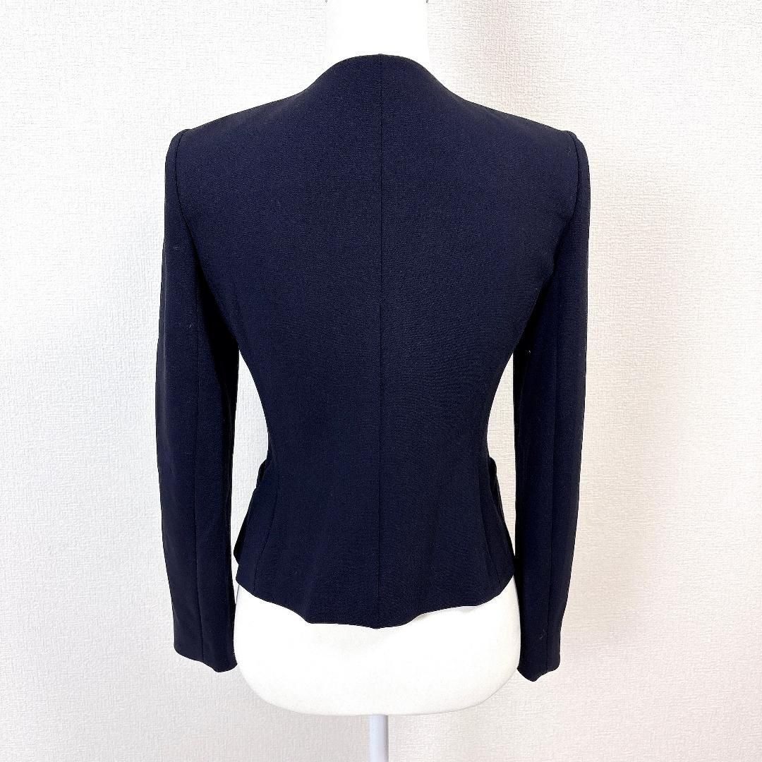 美品】 EPOCA ノーカラージャケット 薄肩パット 40 ネイビー - メルカリ