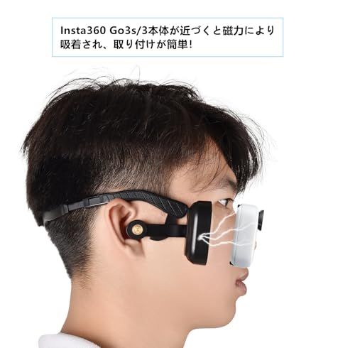 SHEAWA for Insta360 GO 3S/GO3 耳掛けマウント マウントアダプター 角度調整 ハンズフリーで撮影 磁気吸着 安定性 装着簡単 アクセサリーe 4cbf6dd4