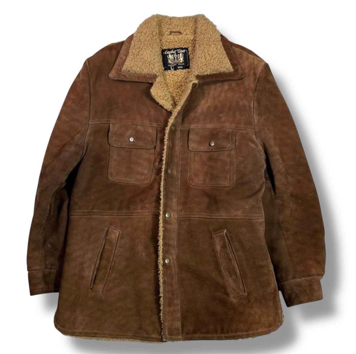 80s スエードレザー ボアジャケット レザージャケット 本革 メンズ