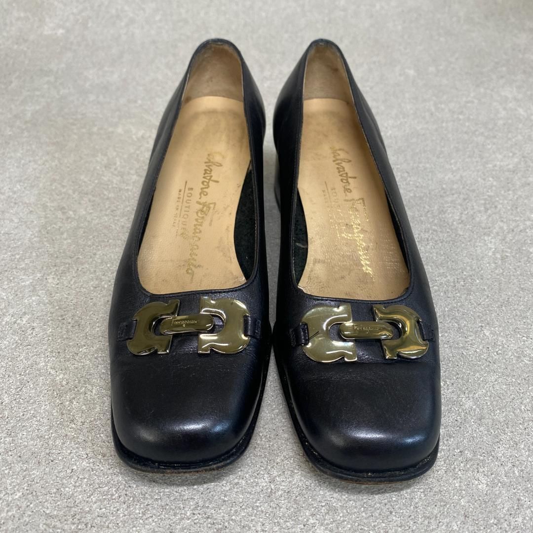 サルヴァトーレフェラガモ 21cm相当スクエアトゥガンチーニパンプス