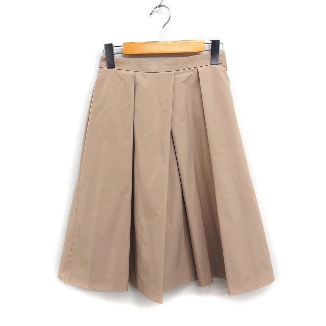 エムプルミエ ブラック M-Premier BLACK タック フレアスカート ひざ丈