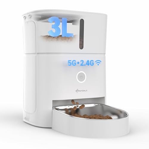 自動給餌器 猫 定時定量 5 G WiFi スマホ遠隔操作 音声録音 3 L容量 2 WAY給電 手動給餌可 自動餌やり機 鮮度保持 ステンレス皿 操作簡単 1日6食 犬用 ペット用 iOS Android対応 FDG 10 ホワイト 6 d 1 bcd 38