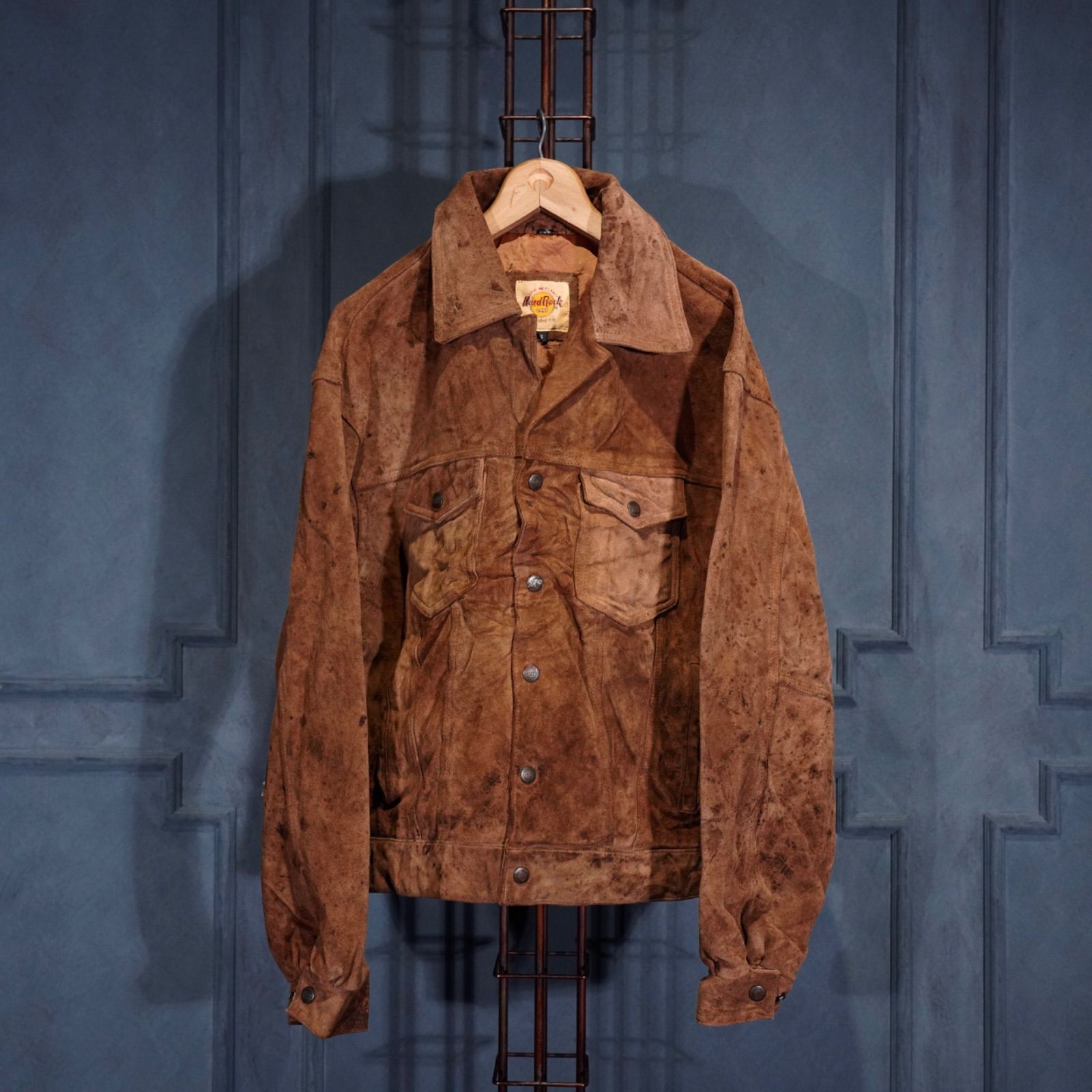 Hard Rock Cafe 革ジャン　L　Hollywood刺繍90ｓブラウン Hard Rock Cafe 革ジャン L Hollywood刺繍90sブラウン Hard Rock Cafe