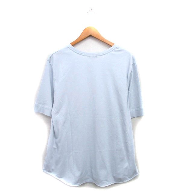 インディヴィ INDIVI カットソー Tシャツ 半袖 コットン シンプル 15 ライトブルー 水色 /KT9