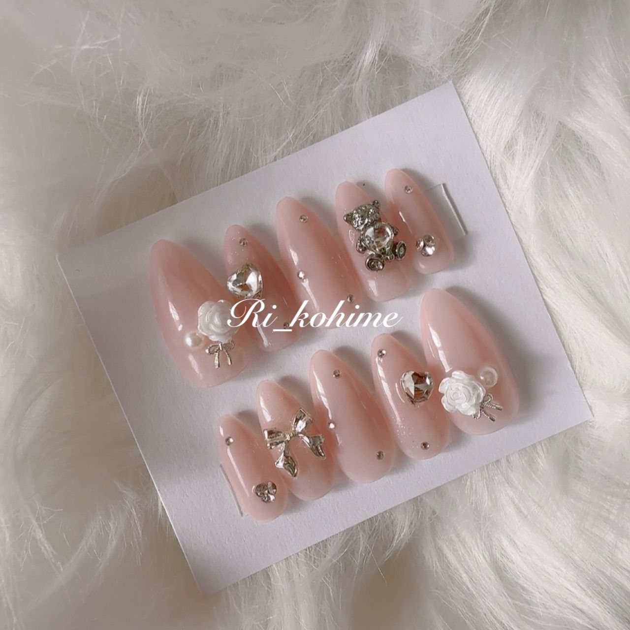 ネイルチップ 現品 フレンチガーリー ちゅるん ニュアンス バレエコア