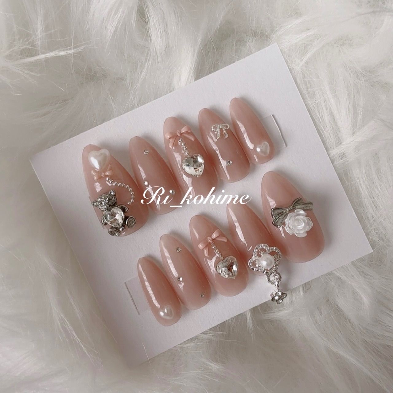 ネイルチップ 現品 フレンチガーリー ちゅるん ニュアンス バレエコア