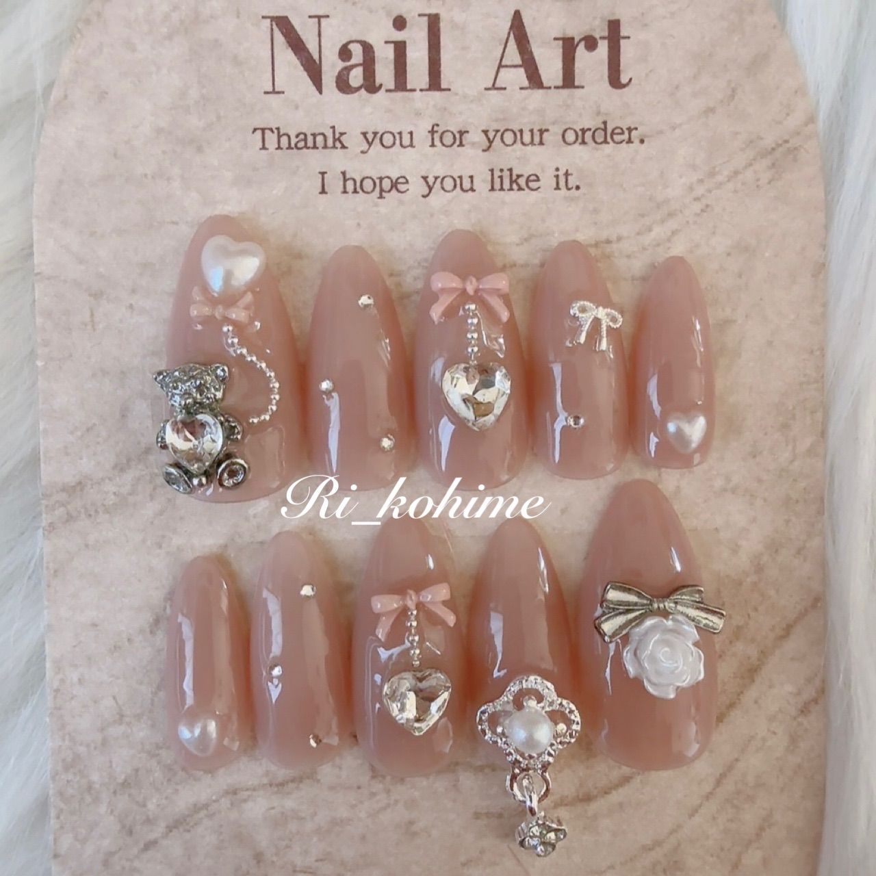 ネイルチップ 現品 フレンチガーリー ちゅるん ニュアンス バレエコア