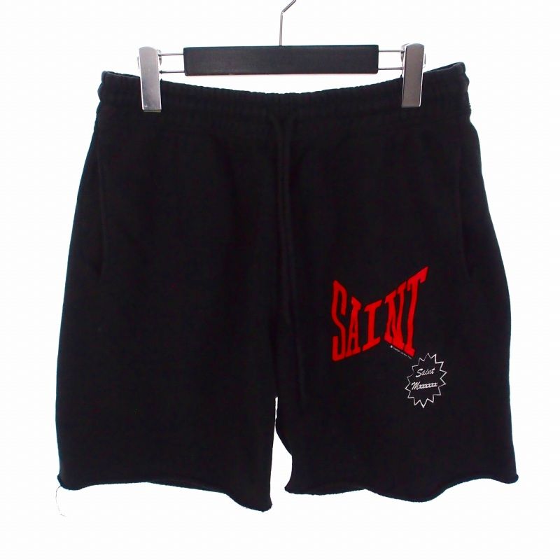 セントマイケル SAINTMICHAEL SWEAT SHORTS SAINT BLACK ショートパンツ ハーフパンツ S ブラック 黒 SM-YS8-0000-046