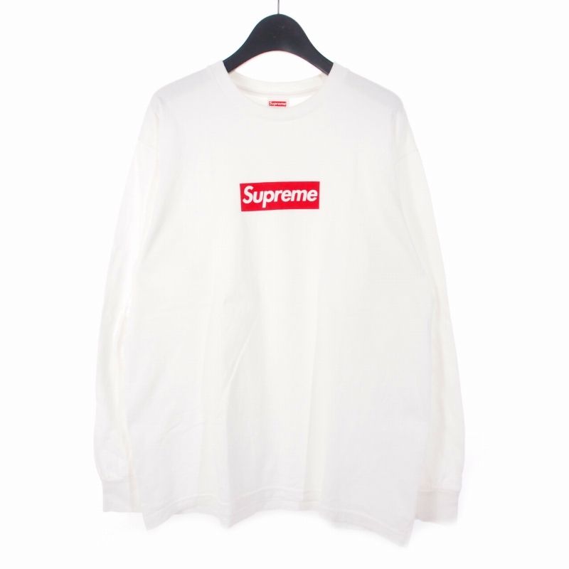 Supreme ホワイト ロゴ長袖カットソー シュプリーム SUPREME 20AW BOX LOGO L/S TEE ボックスロゴ Tシャツ