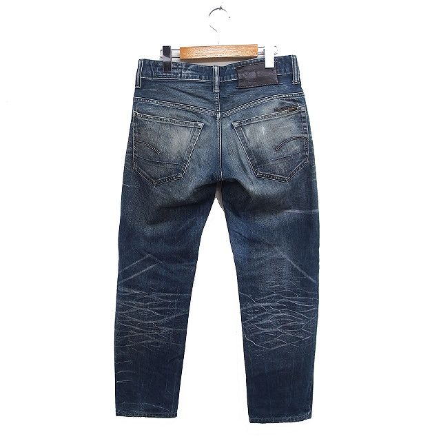 ジースターロウ G-Star RAW 3301 デニム ジーンズ テーパード 色あせ加工 28 ネイビー 紺 /FT20