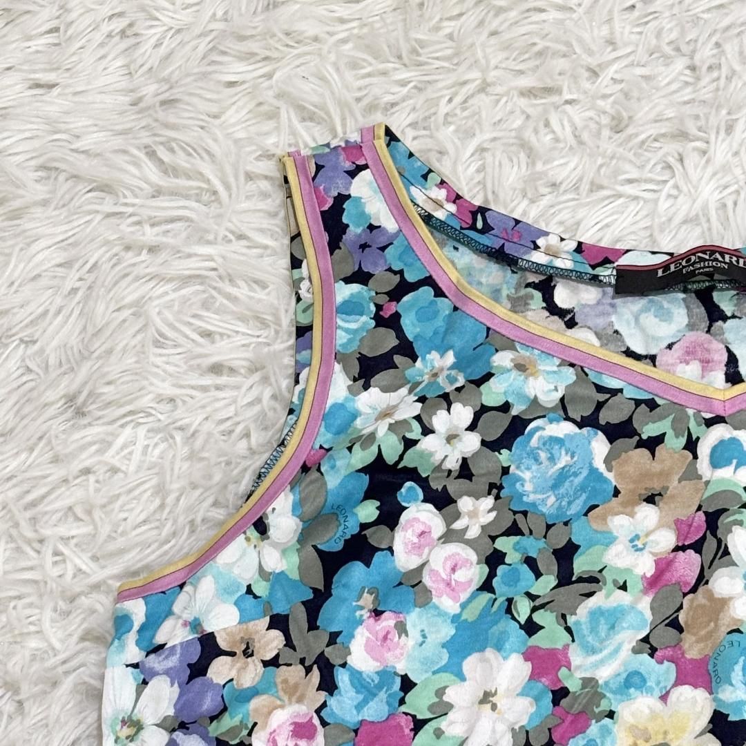 極美品】 LEONARD タンクトップ LL 花柄 - メルカリ