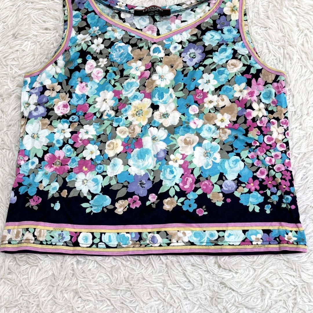 花柄タンクトップ レオナール 極美品】 LEONARD タンクトップ LL 花柄 - メルカリ