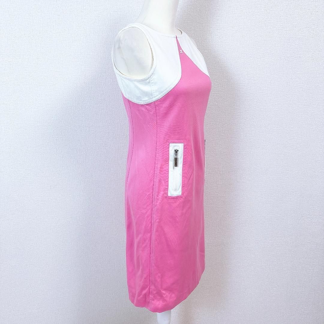 クレージュ ブランドロゴ 切替 ノースリーブワンピース ピンク  